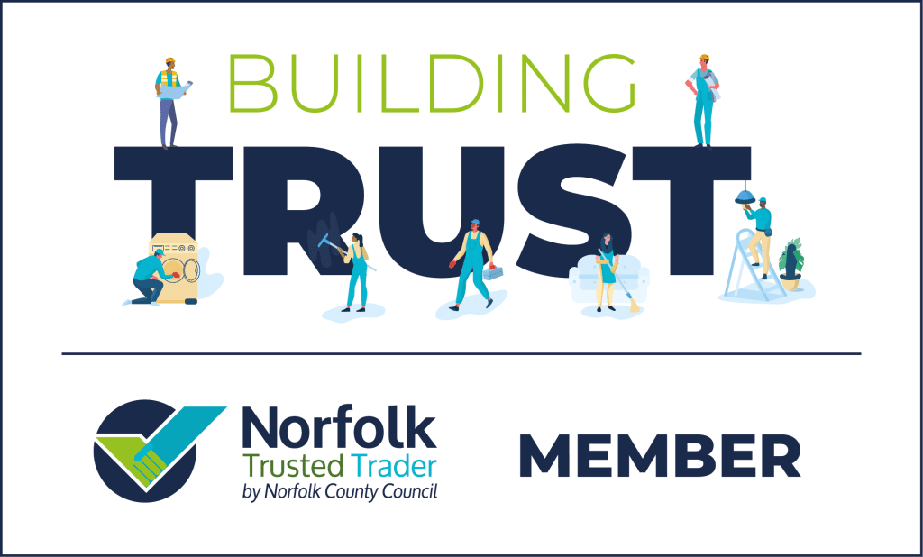 Norfolk County council's Trusted Trader logo.  Our removals service has been checked.