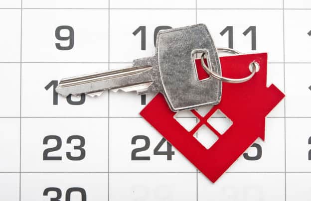 Keys on a calendar. As soon as you have a date book your removal company.